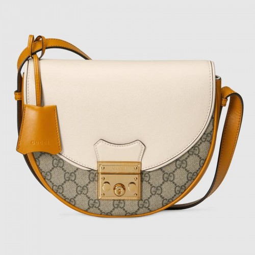 Gucci Padlock kleine Umhängetasche 644524 weiß