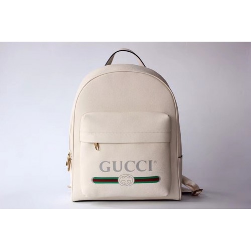 Gucci Print Lederrucksack 547834 cremefarben