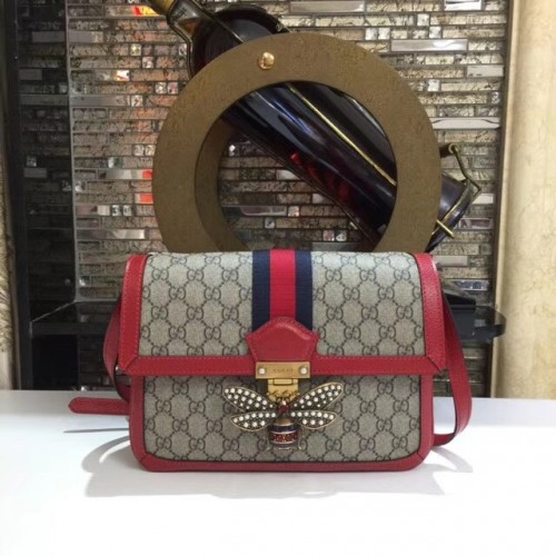 Gucci Queen Margaret GG Supreme mittlere Umhängetasche 524356 rot