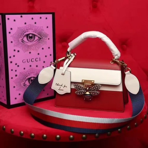 Gucci Queen Margaret Ledertasche mit oberem Griff 476541 Rot