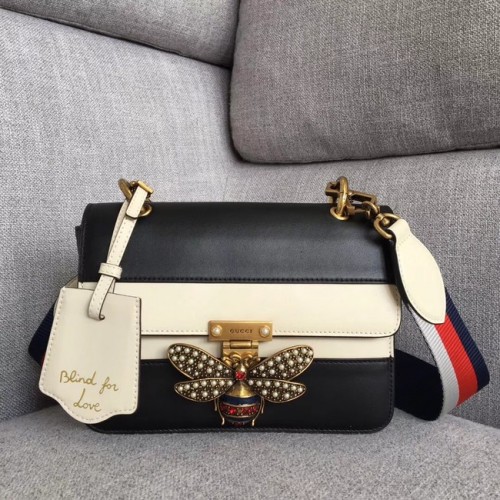 Gucci Queen Margaret kleine Umhängetasche 476542 schwarz&weiß