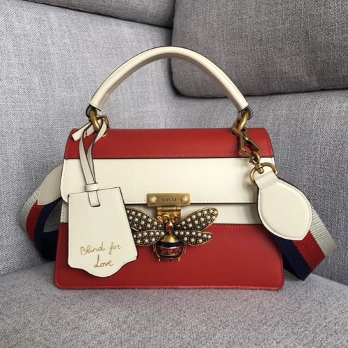 Gucci Queen Margaret kleine Henkeltasche 476541 rot&weiß