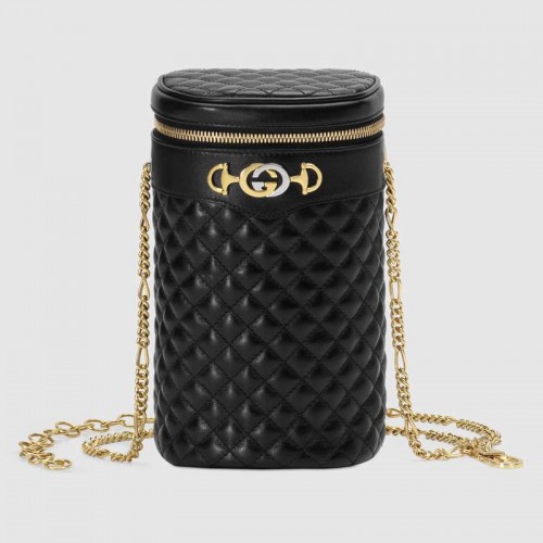 Gucci Gürteltasche aus gestepptem Leder 572298 schwarz