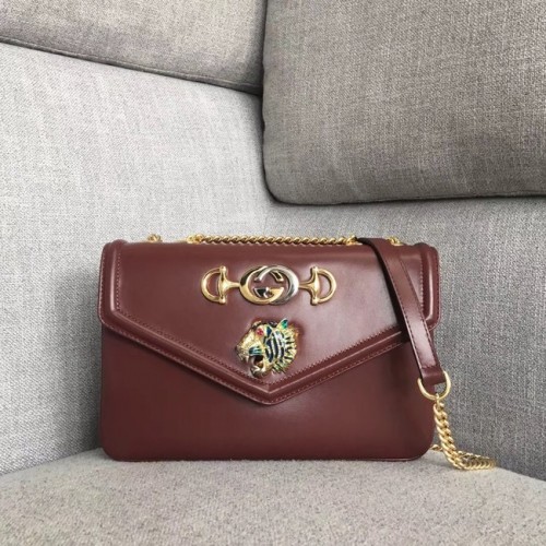 Gucci Rajah mittelgroße Umhängetasche 537241 Burgund
