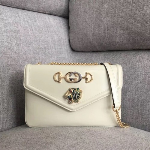 Gucci Rajah mittelgroße Umhängetasche 537241 Weiß