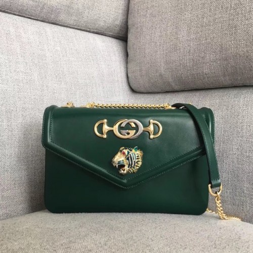 Gucci Rajah mittelgroße Umhängetasche 537241 grün