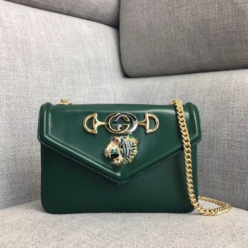 Gucci Rajah kleine Umhängetasche 537243 Dunkelgrün