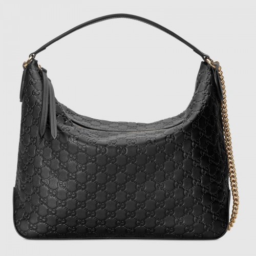 Gucci Signature große Hobo-Tasche 477324 schwarz