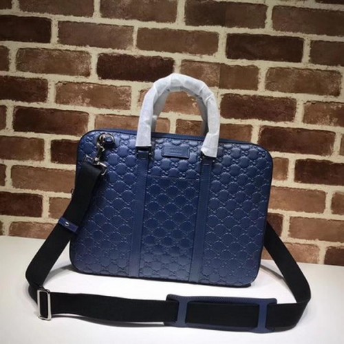 Gucci Signature Ledertasche 451169 Blau