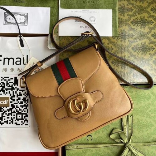 Gucci Kleine Umhängetasche mit Double G 648934 braun