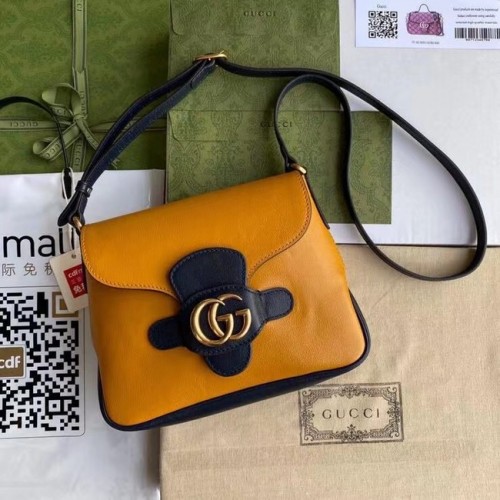 Gucci Kleine Umhängetasche mit Double G 648934 gelb