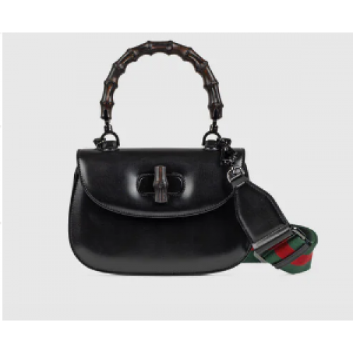 Gucci Kleine Henkeltasche mit Bambus 675797 schwarz