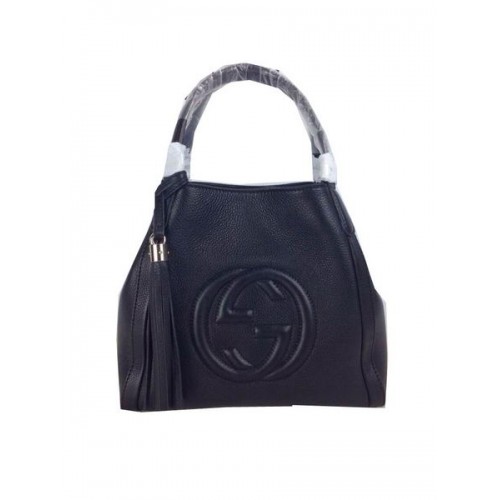 Gucci Soho Umhängetaschen aus genarbtem Leder 336751 Schwarz