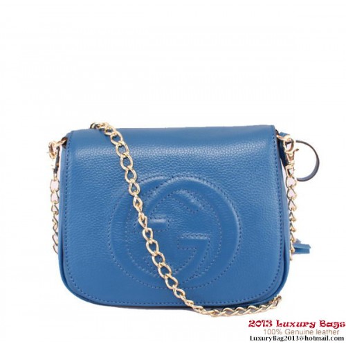 Gucci Soho Lederkette Umhängetasche 323190 Blau