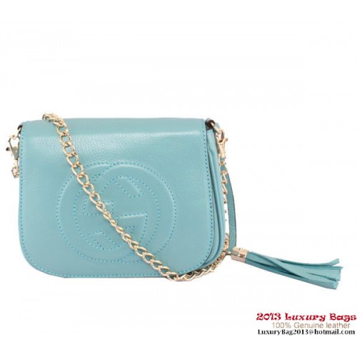 Gucci Soho Lederkette Umhängetasche 323190 Königsblau