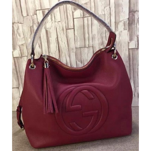 Gucci Soho Leather Hobo Bag Kalbsleder 408825 Burgund