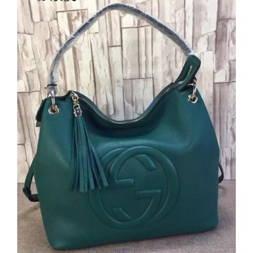Gucci Soho Leather Hobo Bag Kalbsleder 408825 Grün