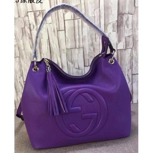 Gucci Soho Leather Hobo Bag Kalbsleder 408825 Violett