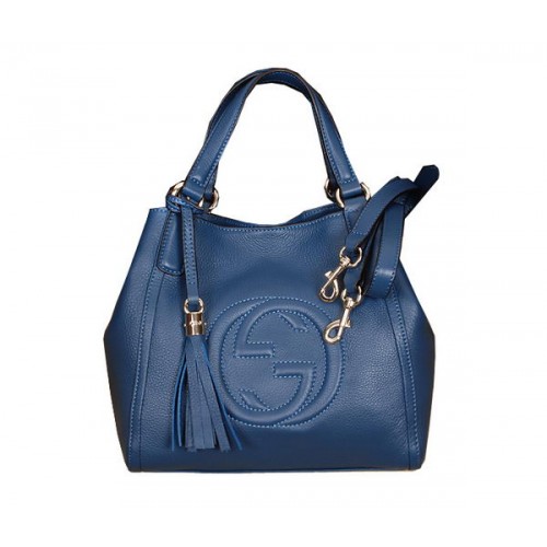 Gucci Soho Leder Umhängetasche 336751 Blau