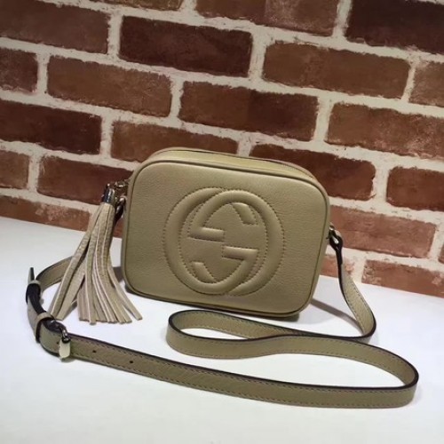 Gucci Soho Disco-Tasche aus Metallic-Leder 308364 Apricot