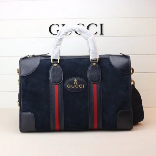 Gucci Wildleder Seesack mit Web 459311 Königsblau