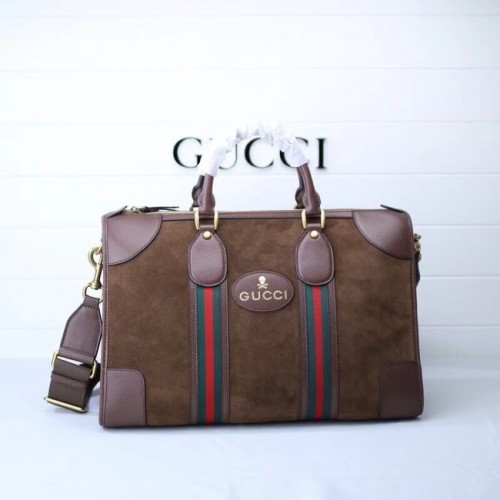 Gucci Wildleder Seesack mit Web 459311 braun