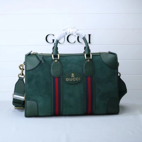 Gucci Wildleder Seesack mit Web 459311 grün