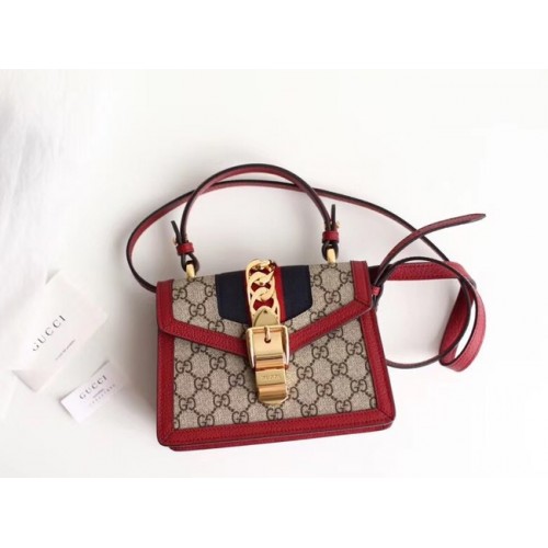 Gucci Sylvie GG Supreme Canvas Minitasche 470270 rot