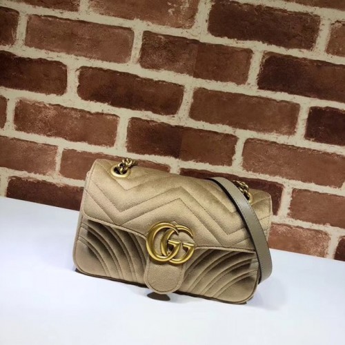 Gucci Velvet GG Umhängetasche 446744 Khaki