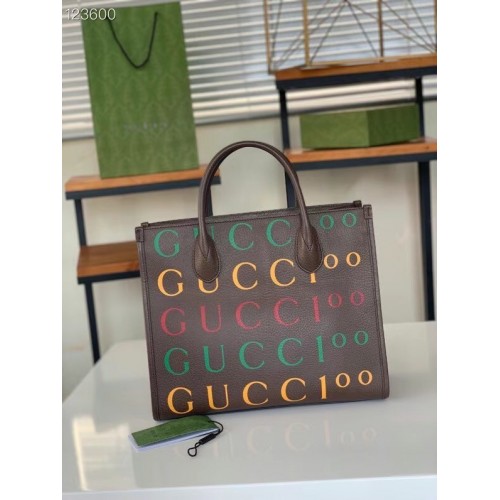 Gucci mittelgroße Einkaufstasche 680956 braun