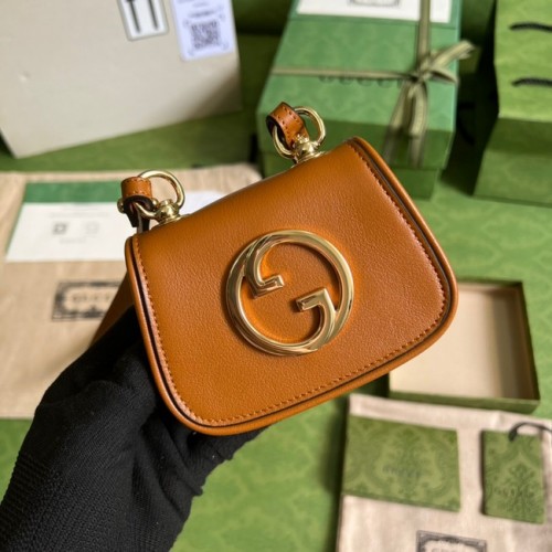 Gucci Mini Blondie Kartenetui Geldbörse 698635 Dunkelorange