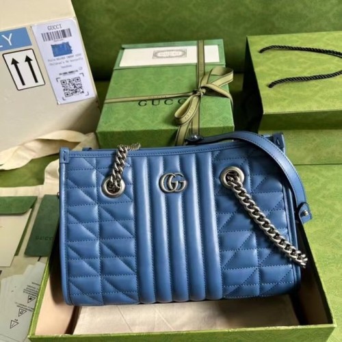 Gucci kleine Umhängetasche aus Leder 681483 blau