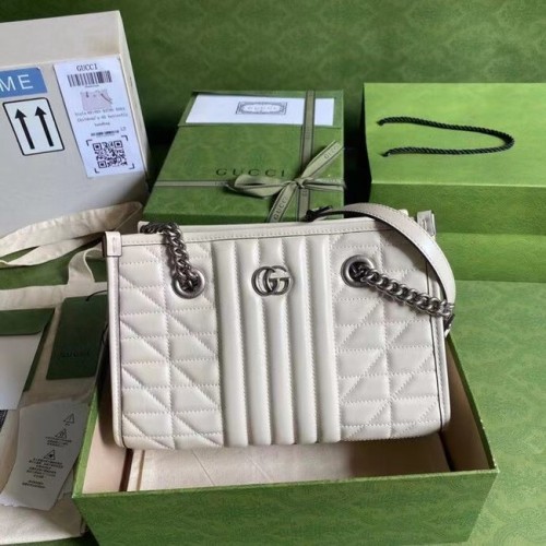 Gucci kleine Umhängetasche aus Leder 681483 weiß