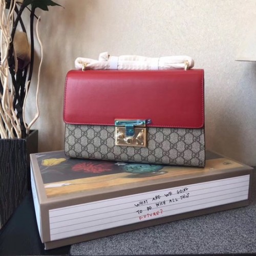 Gucci Padlock Medium GG Umhängetasche 409486A Rot