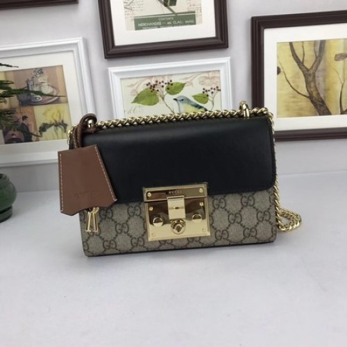 Gucci Padlock GG Supreme Umhängetaschen 409487 Schwarz