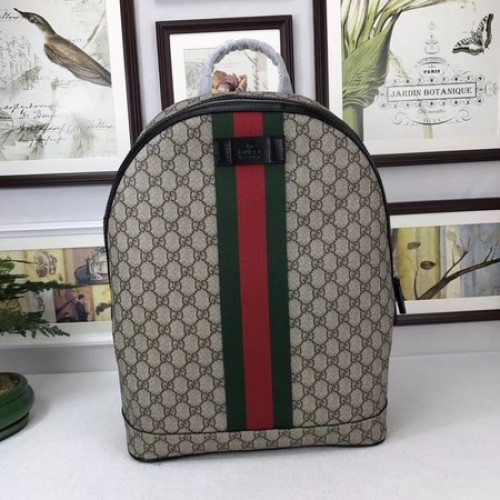 Gucci GG Supreme Rucksack mit Web 443805 Braun