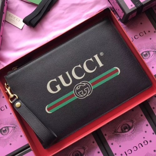 Gucci GG Marmont Kalbsleder Clutch 466489 Schwarz