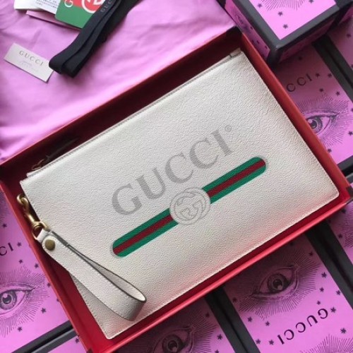 Gucci GG Marmont Kalbsleder Clutch 466489 OffWhite