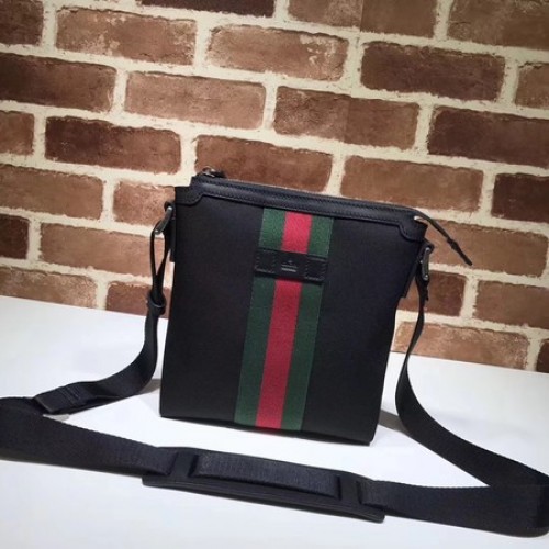 Gucci Web GG Supreme Flat Messenger Bag 471454 Schwarz