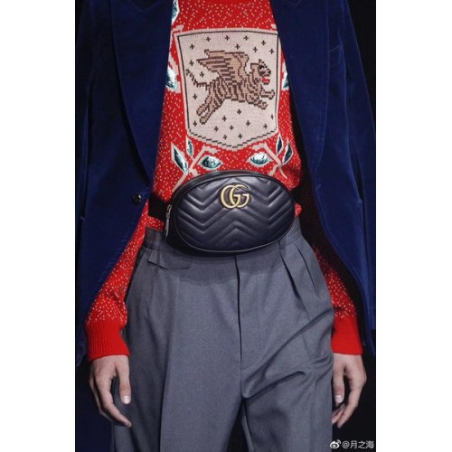 Gucci GG Marmont Ledergürteltasche 476434 Schwarz