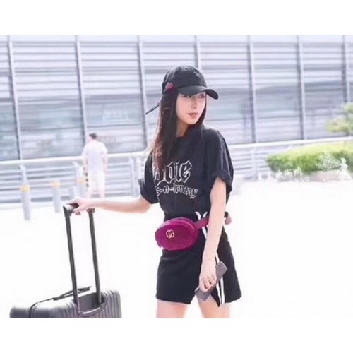 Gucci GG Marmont Velvet Gürteltasche 476434 Lila