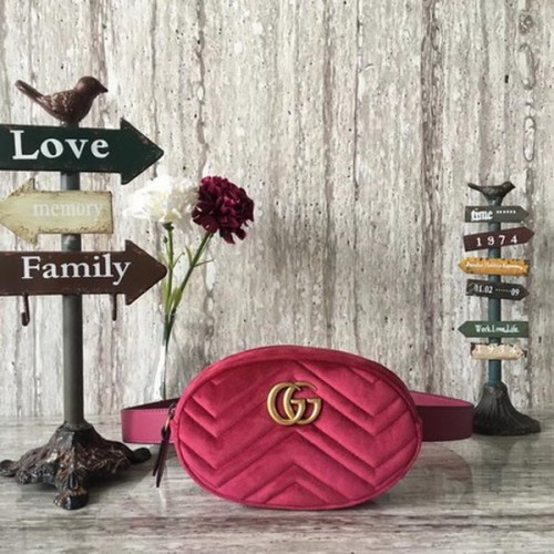 Gucci GG Marmont Velvet Gürteltasche 476434 Rose