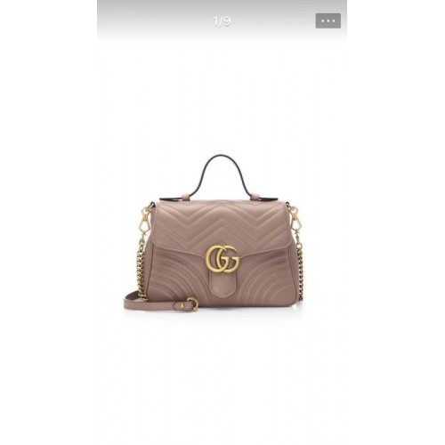 Gucci GG Marmont Small Top Handle Bag 498110 Aprikose