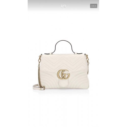 Gucci GG Marmont Kleine Henkeltasche 498110 Weiß