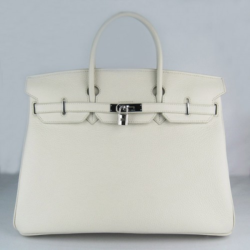 Hermes Birkin 40CM Togo Bag Beige 6099 Silber
