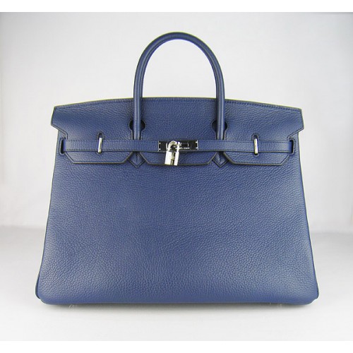 Hermes Birkin 40CM Togo Tasche Dunkelblau 6099 Silber