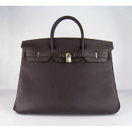 Hermes Birkin 40CM Togo Tasche Dunkelkaffee 6099 Gold