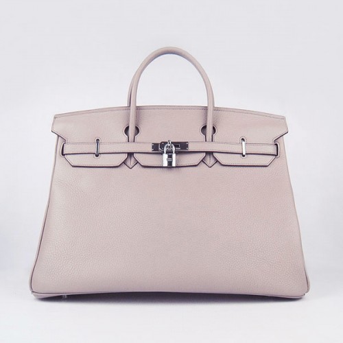 Hermes Birkin 40CM Togo Tasche Grau 6099 Silber
