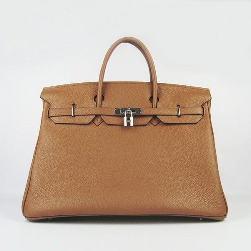 Hermes Birkin 40CM Togo Handtasche Light Coffee 6099 Silber