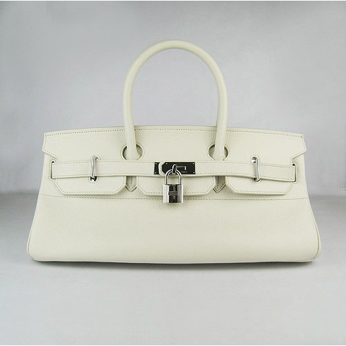 Hermes Birkin 6109 Togo Ledertasche Beige 42cm Silber